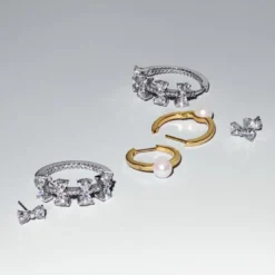 PandoraClous d’Oreilles Petit Nœud Scintillant