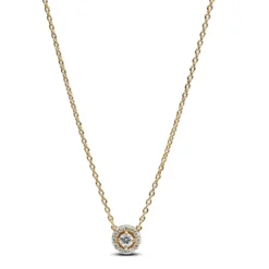 PandoraCollier avec Pendentif Halo Rond Pavé
