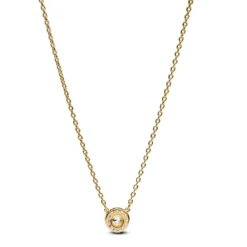 PandoraCollier avec Pendentif Halo Rond Pavé