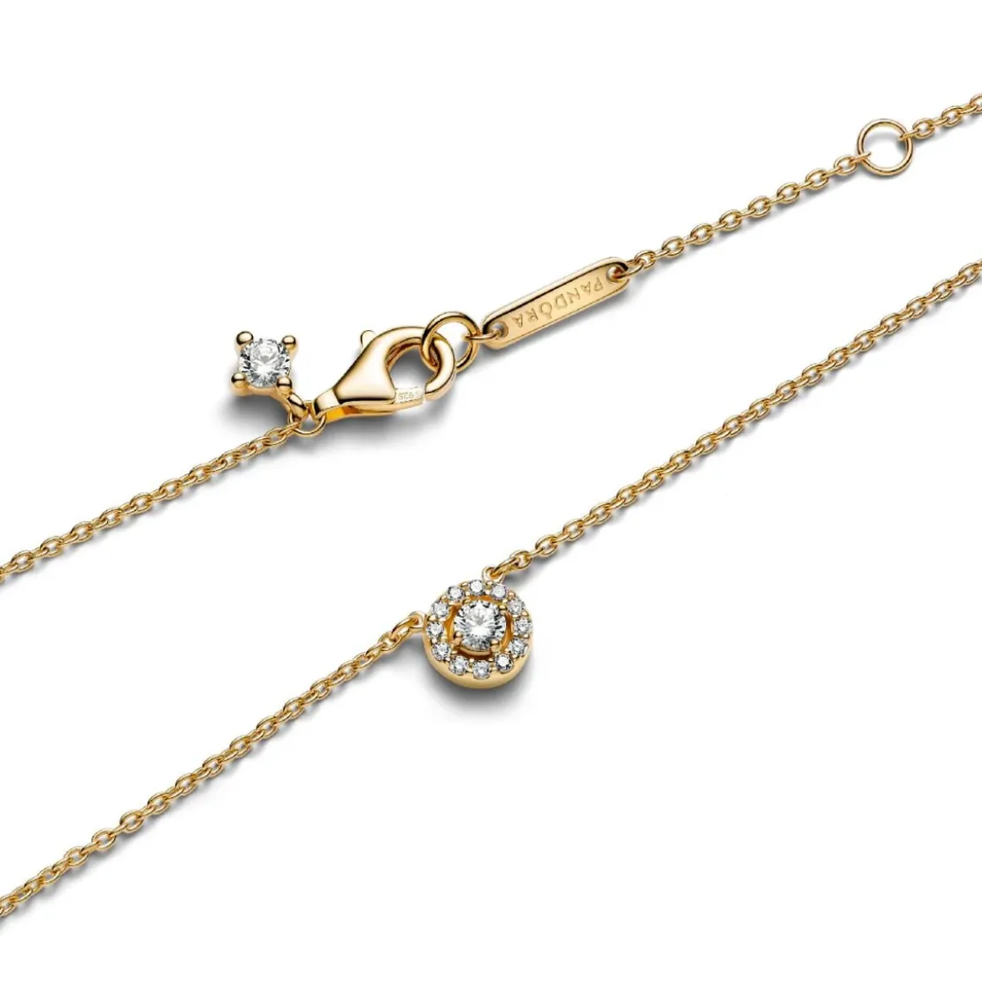 PandoraCollier avec Pendentif Halo Rond Pavé