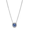 PandoraCollier avec Pendentif Halo Bleu Carré Scintillant