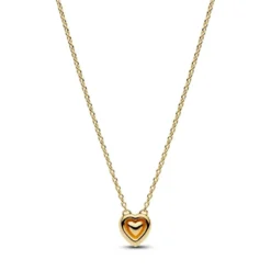 PandoraCollier Cœur Halo Gravable Doré