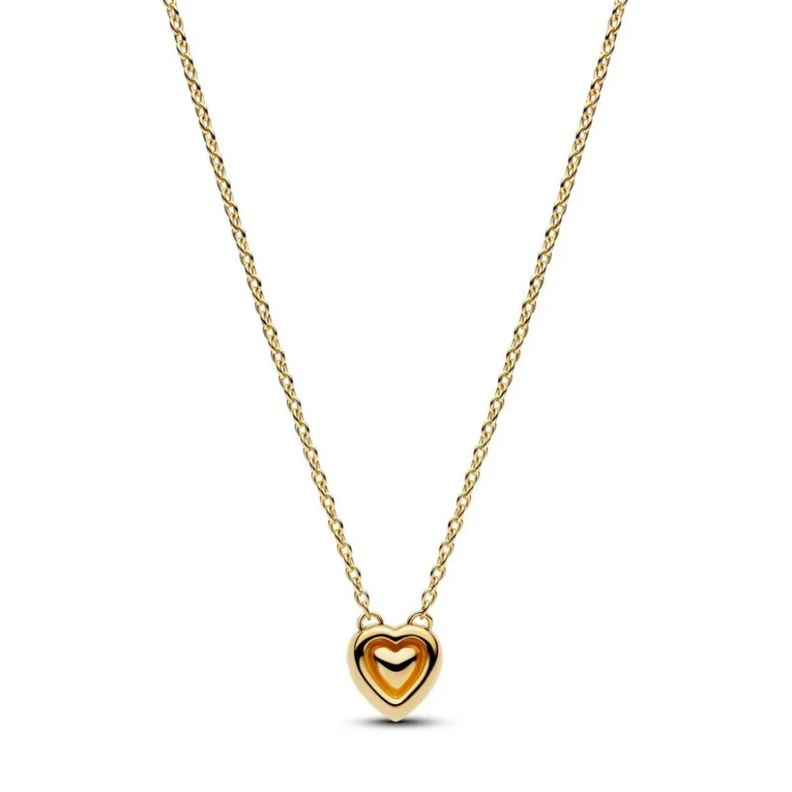PandoraCollier Cœur Halo Gravable Doré