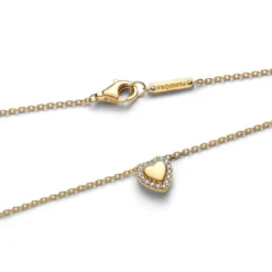 PandoraCollier Cœur Halo Gravable Doré