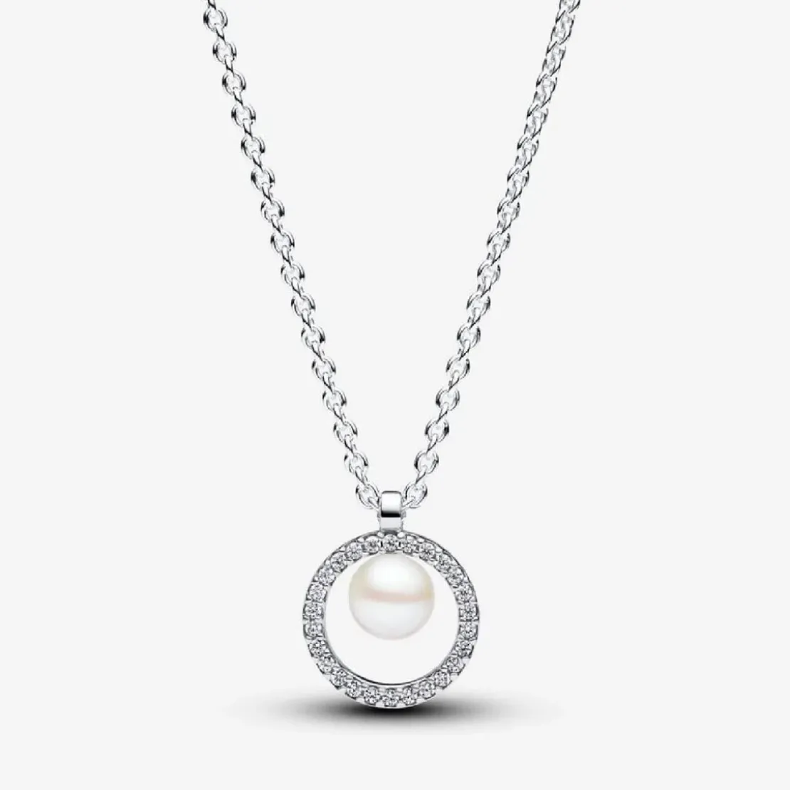 PandoraCollier femme argent sterling avec perle blanche et zircone Pandora Timeless