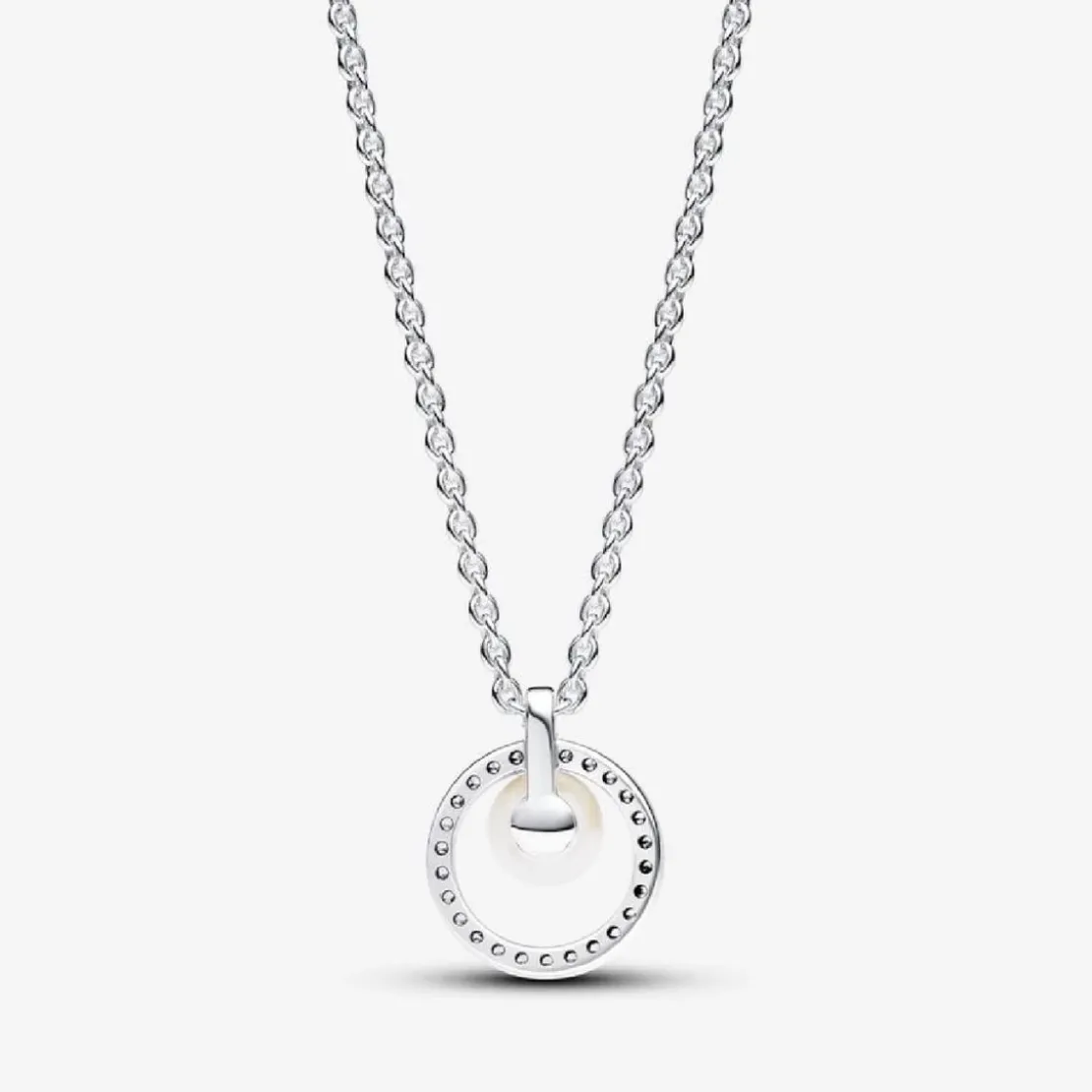 PandoraCollier femme argent sterling avec perle blanche et zircone Pandora Timeless