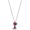 PandoraCollier à Pendentif Cœurs Halo Rouge