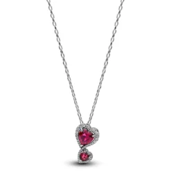 PandoraCollier à Pendentif Cœurs Halo Rouge