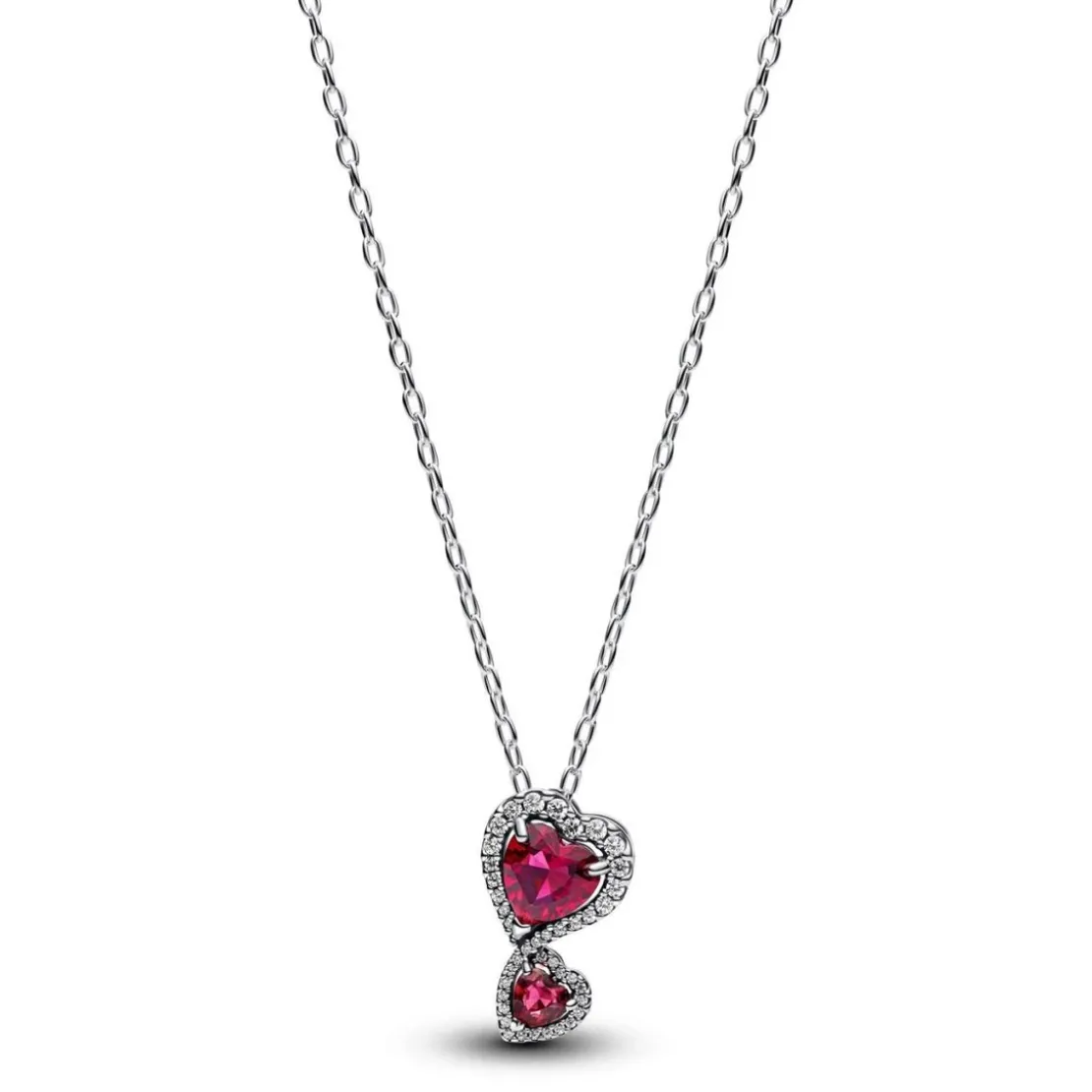 PandoraCollier à Pendentif Cœurs Halo Rouge