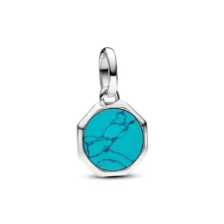 PandoraMini Charm Médaillon Gravable Turquoise