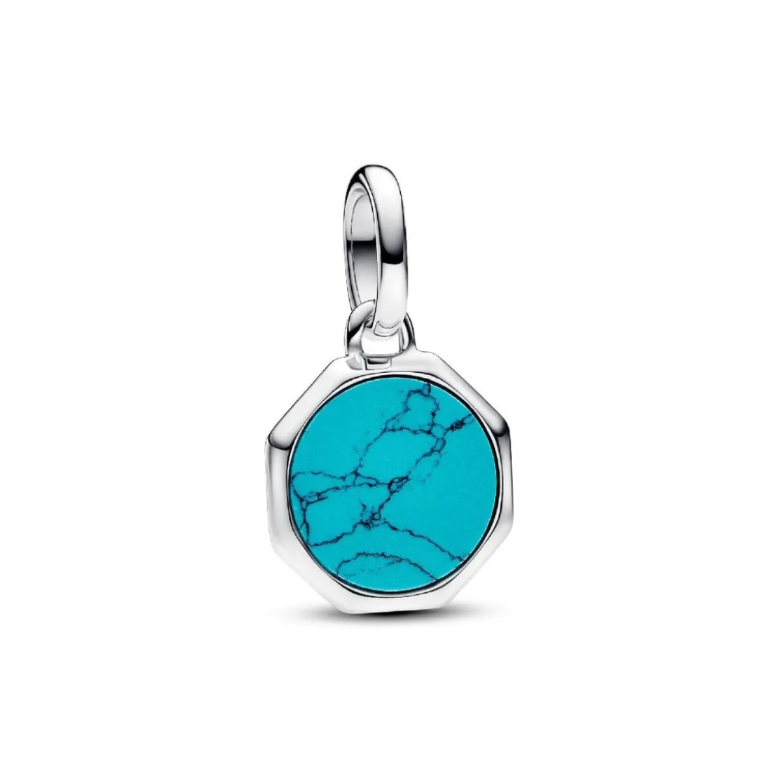 PandoraMini Charm Médaillon Gravable Turquoise