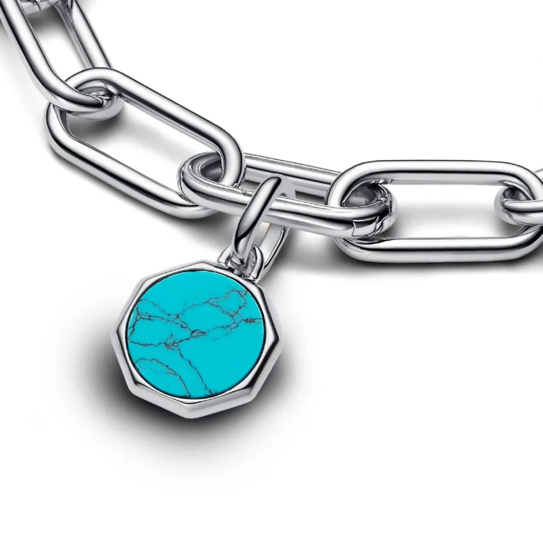 PandoraMini Charm Médaillon Gravable Turquoise