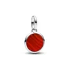 PandoraMini Charm Médaillon Gravable Verre de Murano Rouge