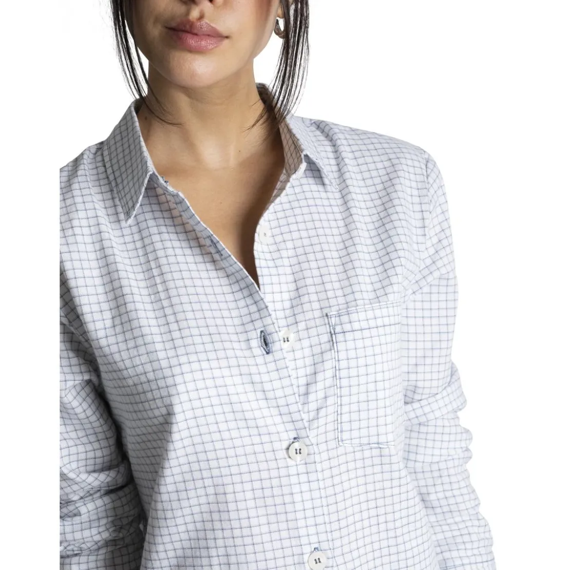 PassionataAudrey - Haut de pyjama manches longues bleu en coton