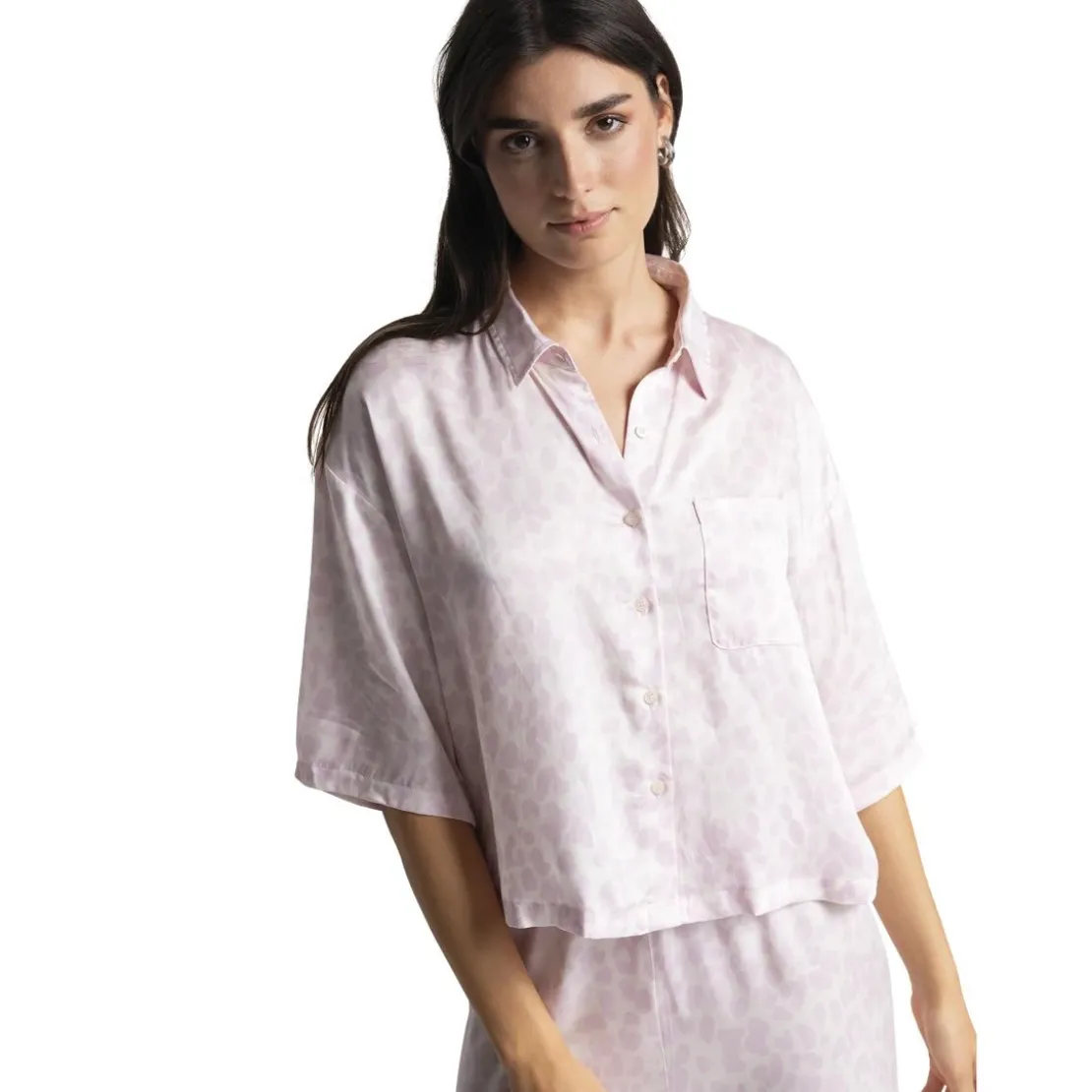 PassionataChloé - Haut de pyjama manches trois quart rose