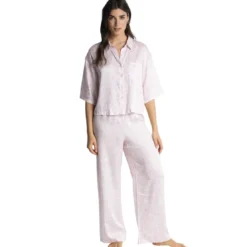 PassionataChloé - Haut de pyjama manches trois quart rose