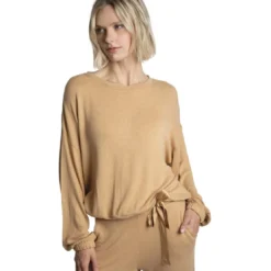 PassionataOcea t-shirt manches longues marron en viscose