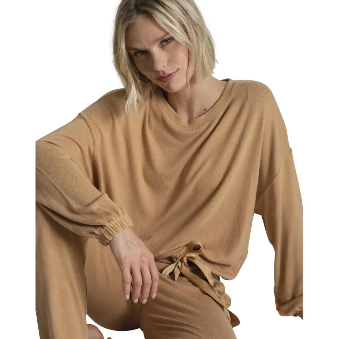 PassionataOcea t-shirt manches longues marron en viscose