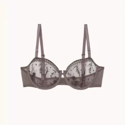 PassionataSoutien-gorge corbeille en tulle transparent - Gris- Suzy