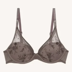 PassionataSoutien-gorge plongeant avec coques - Gris- Suzy