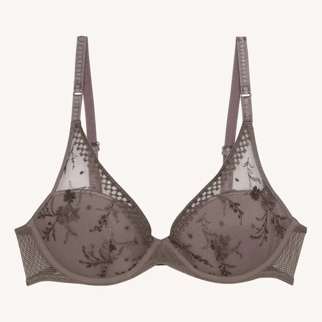 PassionataSoutien-gorge plongeant avec coques - Gris- Suzy