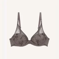 PassionataSoutien-gorge plongeant avec coques - Gris- Suzy