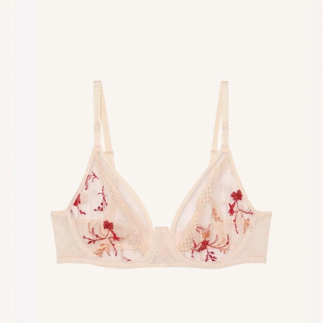 PassionataSuzy - Soutien-gorge plongeant brodé multicolore