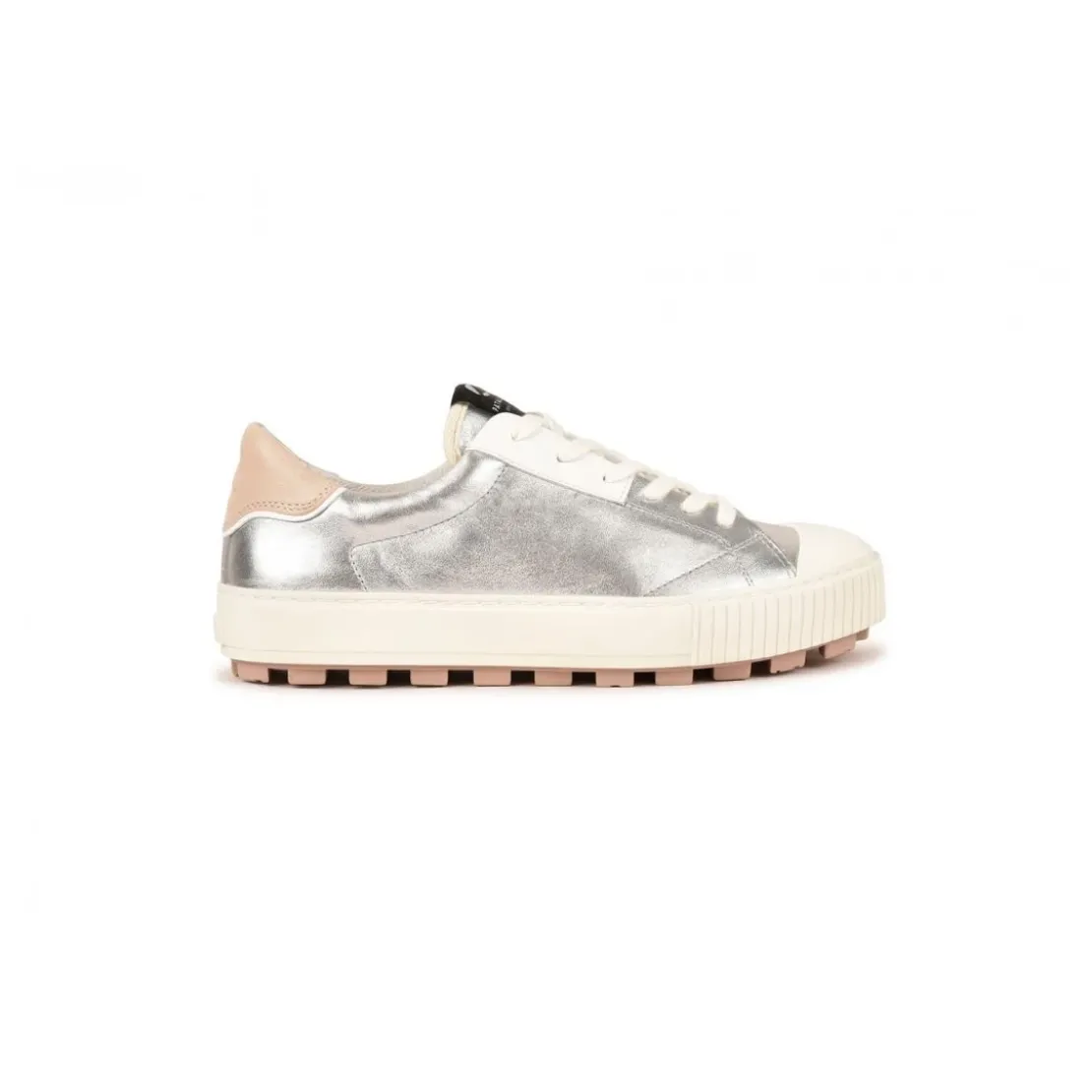 PataugasChaussure Pataugas femme tendance avec une semelle crantée épaisse - Argent en cuir