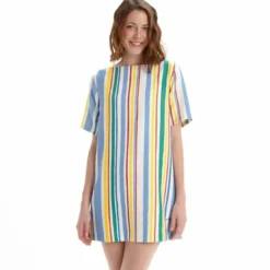 Pepe JeansRobe courte rayures multicolores femme Pepe Jeans - Multicolore