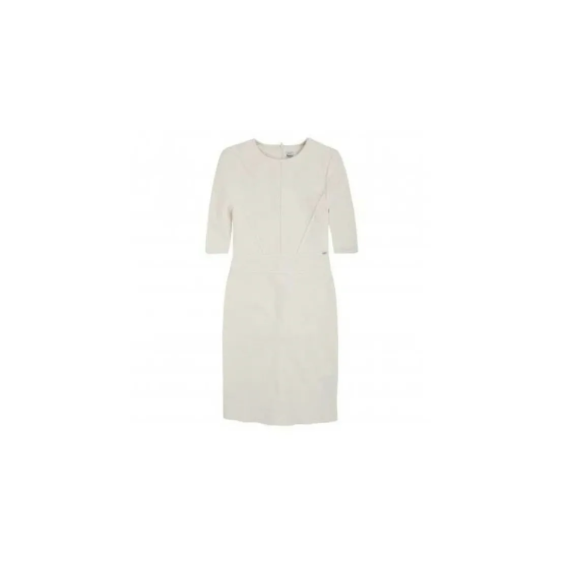 Pepe JeansRobe manches courtes tissu fantaisie reliéfé femme Savick Pepe Jeans - Blanc en coton