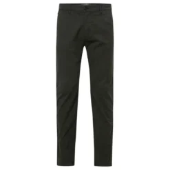 PetrolPantalon chino homme vert forêt marron en coton