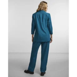 PiecesBlazer classique regular fit col à revers turquoise