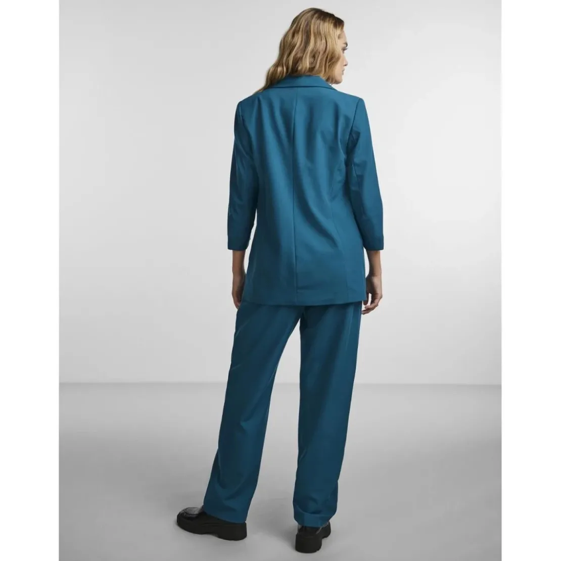 PiecesBlazer classique regular fit col à revers turquoise