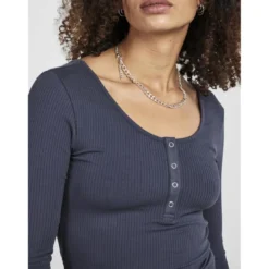 PiecesBlouse manches longues col rond bleu