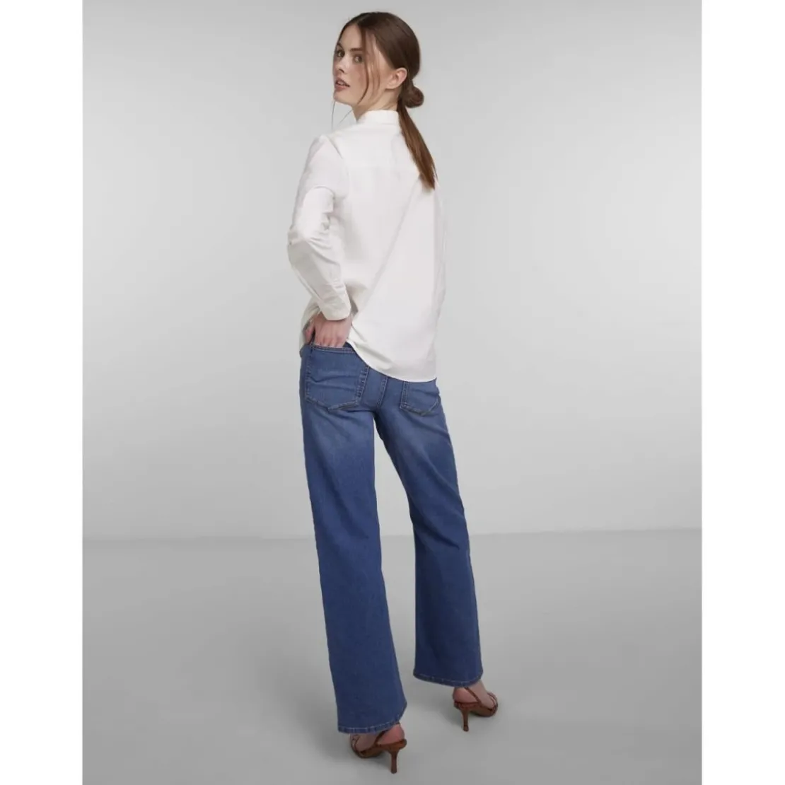 PiecesChemise col boutonné manches longues blanc en coton