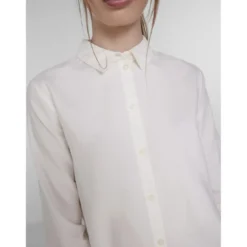 PiecesChemise col boutonné manches longues blanc en coton