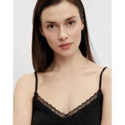 PiecesDébardeur spaghetti col en v noir Xia