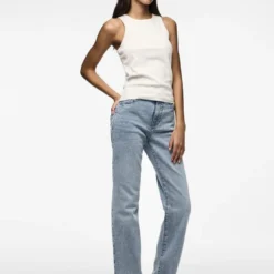 PiecesJean droit bleu denim Kelly