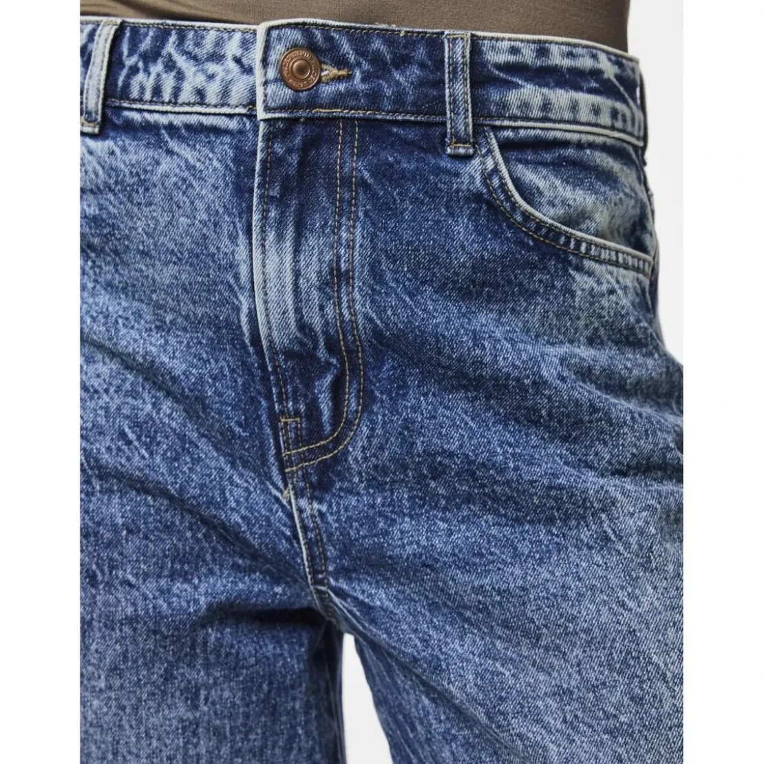 PiecesJean droit taille haute en coton Selma bleu Amy