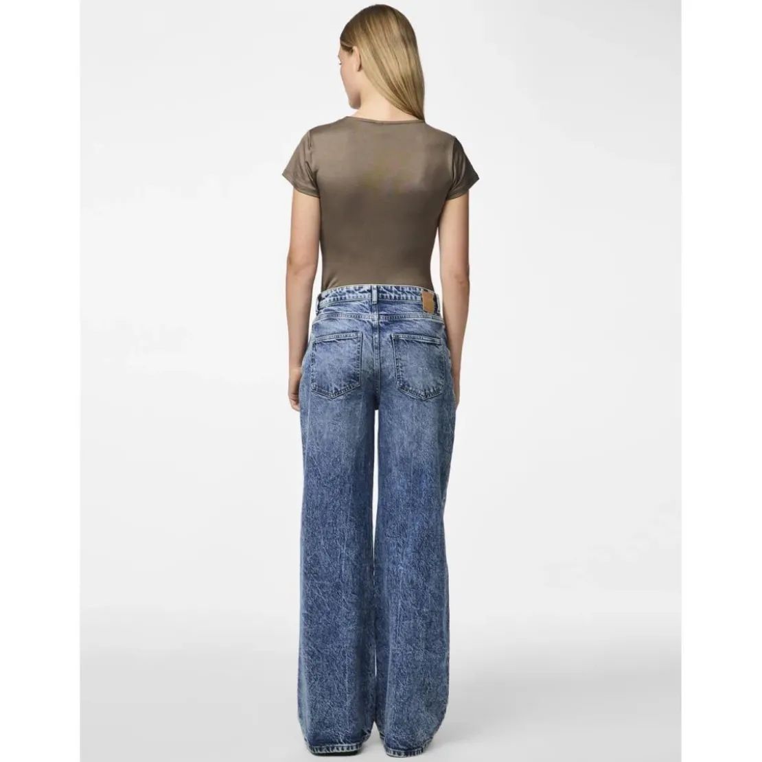 PiecesJean droit taille haute en coton Selma bleu Amy