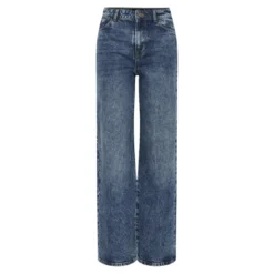 PiecesJean droit taille haute en coton Selma bleu Amy