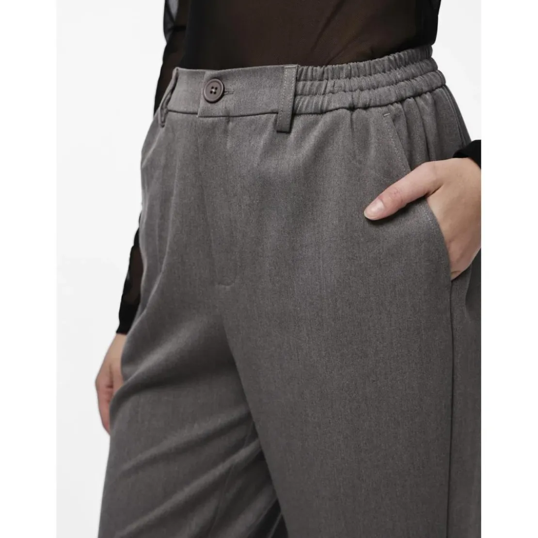 PiecesPantalon de tailleur large gris Cate