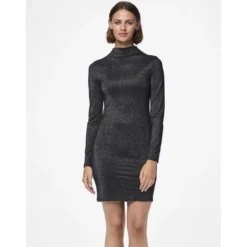 PiecesRobe courte manches longue noir Monica Ora