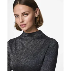 PiecesRobe courte manches longue noir Monica Ora