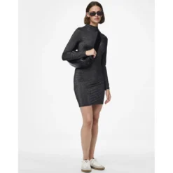 PiecesRobe courte manches longue noir Monica Ora