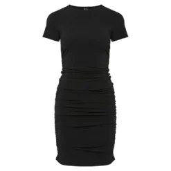 PiecesRobe froncée manches courtes Madison noir Molly