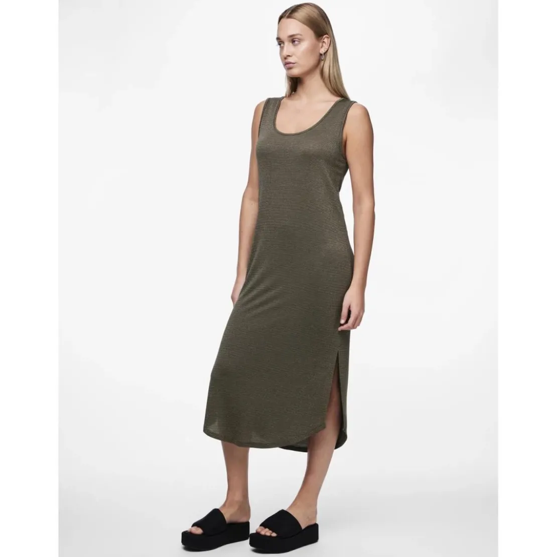 PiecesRobe midi Billo vert en viscose Lucy