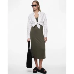PiecesRobe midi Billo vert en viscose Lucy