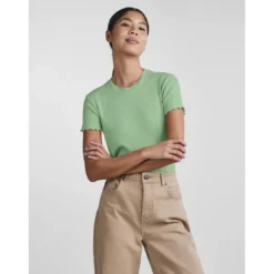 PiecesTee shirt manches courtes Nicca vert en viscose Tara