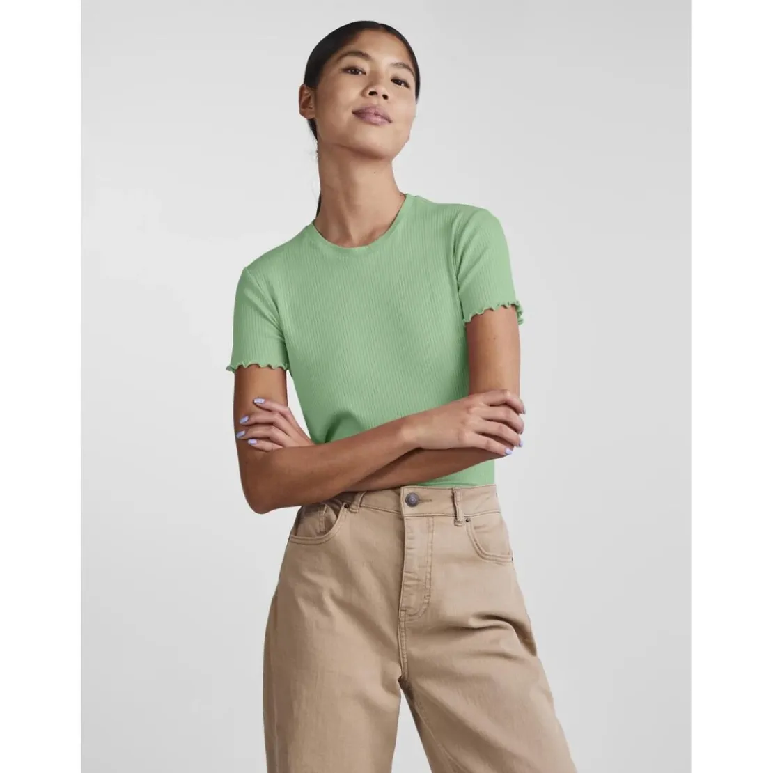 PiecesTee shirt manches courtes Nicca vert en viscose Tara
